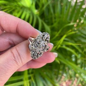 Marcasite sterling silver ring